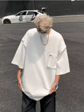 ADVBRIDGE  -  New Men's Fashion Cotton T-shirt Short Sleeve Casual Men's T-shirt Round Neck Loose Solid Color Men's Top T-shirt Q69