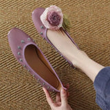 ADVBRIDGE  -  Rivet Brand Mary Jane Shoes Women Shallow Comfort Casual Elegant Flats Dress Shoes Flower Fashion Brand Designer Shoes Women