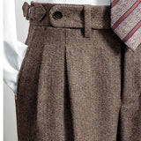 Advbridge Men's Autumn Winter New High Waist Woolen Trousers Male Tweed Business Casual Pants Men Long Formal Straight Pants H336