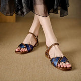 ADVBRIDGE  -  Buckles Square Toe Women's Sandals Comfort Summer Shoe Sale Original Luxury Designer Korea Casual Daily 2025 Vip On Ladies Shoes