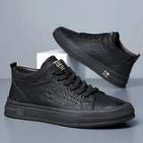 Advbridge Fashion Trend Men Sneakers Casual Leather Male Shoes Lightweight Skateboard Footwear Lace-Up Walking Flats Men Vulcanize Shoes