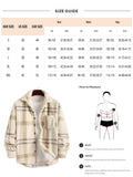 Advbridge New Men's Vintage Plaid Fleece Lapel Jacket Long Sleeve Sherpa Coats Outwear with Pockets Warm Men Shirts Clothing