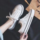 Advbridge Canva Women's Spring Summer New White Shoes Korean Style Ulzzang Trendy Harajuku Versatile Student Board Shoes Rubber Upper