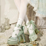 Advbridge French Fairy Lace-Up Single Shoe Ballet Thick With Lolita Design Sense Of Minority Evening Gentle Evening Wind Pumps