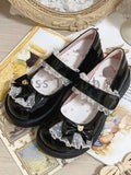 Advbridge Japanese Style Lolita Mary Janes Shoes Women Bow Kawaii Sweet Hook Loop Shoes Female Lace Korean Designer Shoes Autumn New