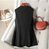 ADVBRIDGE  -  Autumn New Versatile Temperament Vest Jacket Women Korean Fashion Sleeveless Buttons Blazer Vests Causual Tops Female