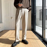 ADVBRIDGE  -   New Men Straight Pants Fashion Korean Loose Suit Trousers Casual Draped Baggy White Wide Pant Male Streetwear