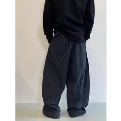 Advbridge Men Trendy American Vintage Striped Oversized Streetwear Baggy Pants Y2K Harajuku Hip Hop Casual Wide Leg Trousers Pantalones