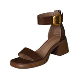 ADVBRIDGE  -  Women's Sports Shoes Beige Hardened Sole Open Toed Sandals Rear Zipper Peep Toe Retro High Heels
