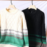Advbridge #4346 Black Beige Vintage Streetwear Hip Hop Sweater Men Slim Knitted Pullover Homme Thick Mens Pullover Sweaters Long Sleeve