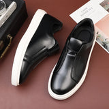 Advbridge Fashion Men's Skateboard Shoes Sneakers Men Casual Slip-on Leather Shoes Loafers Mens Outdoor Driving Flats