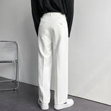 Advbridge Men's Luxury Draped Baggy Suit Pants Casual Button-down Solid Color Straight Premium Elegant Dress Pants 2024 New