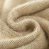 Advbridge 100% Mink Cashmere Dress Women's Stand up collar Pullover Long Skirt Slim Fit Fashion Long Warm Dress Autumn Winter Solid Color