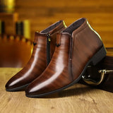 ADVBRIDGE  -  Retro Cowboy Boots Leather Men Shoes Chelsea Boots Pointed Toe Men Boots Zipper Male Ankle Boot for Men Dress Shoes Man