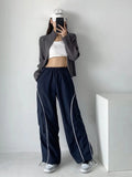 Advbridge -  Women Relaxed Front Pocket Cargo Trousers With Striped Detail