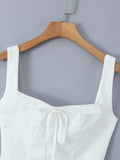 Advbridge Bowknot White Cotton Mini Dress Summer Women Sexy Short Beach Vestidos 2024 Corset A-line Tank Dress Party Club New