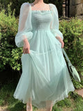 Advbridge  Woman Dress A-Line Elegant High Waist Dresses Women Long Sleeve Embroidery Lace Party Spring Fall Solid Luxury Boho Vestido