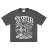 Advbridge Dark Summer New T Shirt for Men and Women Cotton Printed Short Sleeved Y2K Gothic Punk Round Neck Retro Casual Design Niche Tops