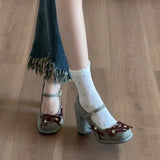 ADVBRIDGE  -  Platform Thick Heel Women Mary Jane Shoes Ladies Elegant Wedding Party Pumps 2026 Spring Ladies Designer Luxury Single Shoes