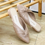 ADVBRIDGE  -  Green Indoor Slides Mules Summer 2025 Pointed Toe Women's Slippers and Ladies Sandals Black Shoes Designer Y Sale Small Size