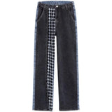 Advbridge Casual jeans American washed multi-pocket work jeans Y2K retro women's street black straight-leg loose wide-leg pants