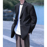 Advbridge Spring New Men Blazers Leisure Loose Suit Coat Men Metal Decoration Solid Color Blazer Jacket Fashion Black Suit Top Clothes