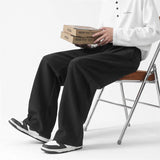 Advbridge Grey Black Suit Pants Men Fashion Society Mens Dress Pants Korean Loose Straight Wide Leg Pants Mens Office Formal Trousers