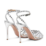 Advbridge Luxury Rhinestone High Heels Women Pumps Fish Mouth Sexy Thin Heel Sandals Dress Bridal Shoes Summer Designer Sandalias Mujer