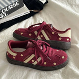 ADVBRIDGE  -  Women Casual Sneakers Outdoor Lace Up Sport Shoes Woman 2025 Spring Stripe Designer Korean Round Toe Vulcanized Shoes for Women