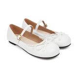 Advbridge Spring Autumn Pink White Mary Janes Flat Shoes Woman Round Toe Buckle Strap Lolita Girls Student Ballet Flats Plus Size 43 44 45