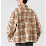 Advbridge Plus Size M-4XL 5XL 6XL 7XL 8xlcheckered Shirt Coat Men Winter Mens Thick Plaid Flannel Shirt Jacket Male Snap Button Casual New