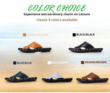 ADVBRIDGE  -  New Men's Slippers Summer Outside Leather Sandals Big Size Beach Slippers Anti-slip Mens Shoes
