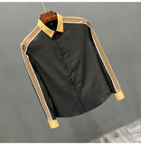 Advbridge Color Blocking Patchwork Design Shirt For Men Spring and Autumn Long sleeve Loose Top Fashion Trendy Casual Shirts Streetwear