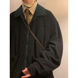Advbridge American Style Vintage Men Bomber Jacket Windbreakers Zipper Coats Autumn Loose Cargo Outwear