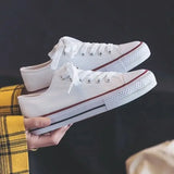 Advbridge Canva Women's Spring Summer New White Shoes Korean Style Ulzzang Trendy Harajuku Versatile Student Board Shoes Rubber Upper