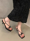 ADVBRIDGE  -  Niche Stiletto Design Sexy Elegant Sandals Women Fairy Shoes New Summer Temperament French Style Fine Strap Roman Shoes