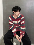 Advbridge Red Striped Man Clothes Hoodies Knitted Sweaters for Men Pullovers Clothing T Shirt Aesthetic Meme Winter 2024 Heated Fashion A