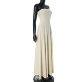 ADVBRIDGE  -  Sexy Strapless Long Sleeve Sexy Bodycon Maxi Prom Dress 2025 Fall Winter Elegant Women Outfit Evening Party Festival Long Dress