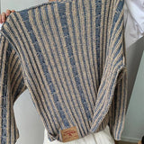 Advbridge Fashionable Striped Knitting Sweaters Men Autumn Streetwear Y2K Loose O Neck Long Sleeve Knit T-shirts Mens Vintage Sweater Tops