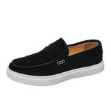 ADVBRIDGE  -  Fashion Trends Mens Black Loafers Shoes Suede Slip on Casual Dress Man Shoes Wedding Office White Soled Leather Shoes Highend