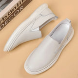 ADVBRIDGE  -  Leather Shoes Men's 2025 Summer New Male Leather Shoe Leather Man Casual Single Shoe Solid Color Breathable Mans Shoes Loafers