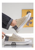 ADVBRIDGE  -  spring men's canvas shoes slip on flat outdoor men sneakers lightweight driving loafers breathable male casual canvas shoes
