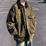 Advbridge 2024 Leopard Padded Jacket Men Winter Trendy Double-sided Imitation Sherpa Coat American Animal Print Warm Parkas Hip Hop