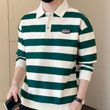 Advbridge T Polo Shirts For Men Stripe Green Male Clothes Sweatshirts Luxury Tops Aesthetic Korean Autumn Y2k Bulk Luxury Tee Sale It
