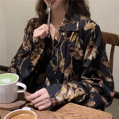 Advbridge Vintage Women's Blouses Oversized Harajuku Black Shirt Streetwear Preppy Style Kpop Fashion Chiffon Long Sleeve Top Casual