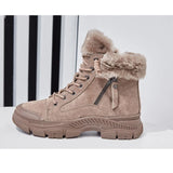 Advbridge 2024 Winter Shoes Women Snow Boots Thick Sole Warm Plush Cold Winter Shoes Genuine Leather Suede Women Ankle Boots A4112