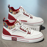 ADVBRIDGE  -  Autumn Fashion Embroidery Low Top Casual Shoes for Men Retro Versatile Comfortable Non Slip Wear Resisdent Lace Up Sneakers