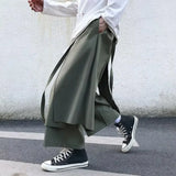 Advbridge Fake Two-Piece Pants Men Male New Loose Wide-Leg Trousers Casual Straight Streetwear Spring Autumn Hip-Hop Pantalons Capris