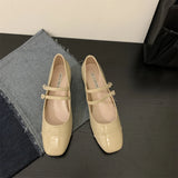 Advbridge -  New Women Flat Shoes Fashion Square Toe Shallow Ladies Mary Jane Ballerinas Flat Heel Casual Ballet Shoes