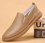 ADVBRIDGE  -  Leather Shoes Men's 2025 Summer New Male Leather Shoe Leather Man Casual Single Shoe Solid Color Breathable Mans Shoes Loafers